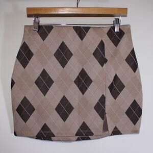 3 Girls Clothing Brown Preppy Argon Stretchy Mini Skirt Size XL